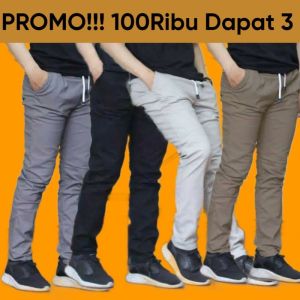 PROMO 100 RIBU DAPAT 3Pcs / CELANA CHINO / CELANA COWOK PRIA DEWASA TERBARU POLOS KEREN
