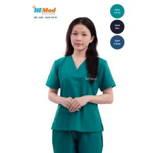 𝐒𝐜𝐫𝐮𝐛𝐬 NỮ MÀU XANH CỔ VỊT - Chất cotton mềm mại không nhăn thoáng mát