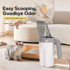 DGFDF All-in-One Cat Litter Scoop Durable Detachable Pet Waste Sifter Cat Supplies Long Handle Cat Poop Scooper Daily Cat Care