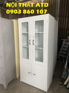 Tủ hồ sơ kính văn phòng trường học giá tốt- tủ đựng đồ tài liệu có khóa giao nhanh