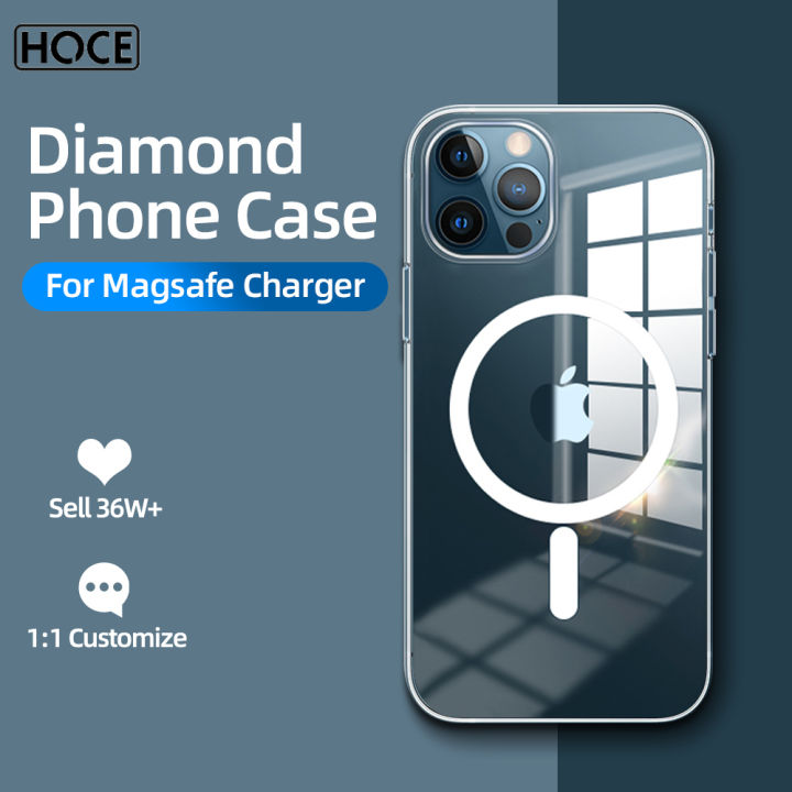 HOCE Magnectic Cases For iPhone 12 13 14 15 16 Pro Max 12 Mini 14 Plus Case  For Magsafe Wireless Charging Full Protection PC+TPU Case MagSafe Cover