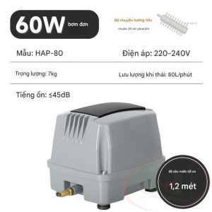 Máy sủi oxy Hailea Hi-Blow Air Pump HAP series sục khí công nghiệp bể lớn thủy sinh cá tép cảnh