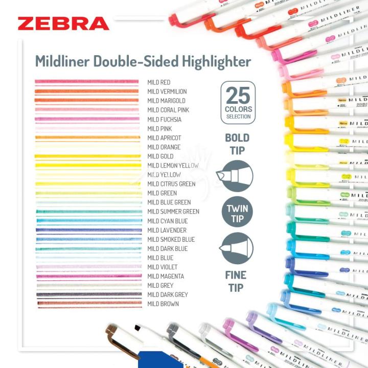 ZEBRA Mildliner Highlighters - 2 color variants – The Stationery Selection