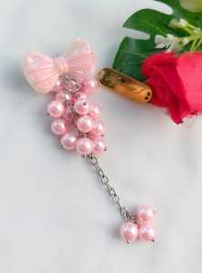 Hijabnur1 - Bros Hijab Mutiara Juntai Panjang - Peniti Dagu - Pin Hijab Handmade