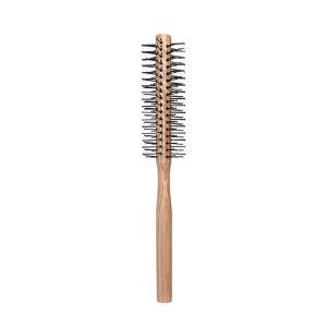 KINTHAZER Wooden Round Hair Care Brush Black Slender Shape Curling Comb Dual-purpose Portable Curl Brush Women