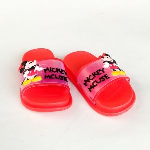Sandal anak perempuan selop karet warna merah / sandal anak selop jelly / sendal anak micky mouse