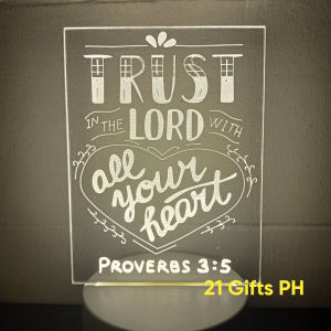 Bible Verses / Motivational Life Quotes Faith Religion Acrylic LED Lamp gift personal table desk