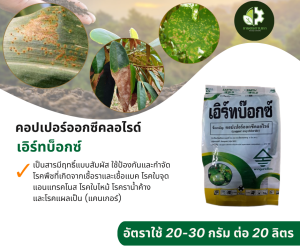 เอิร์ทบ็อกซ์ (คอปเปอร์ออกซีคลอไรด์) ใช้ในการป้องกันโรคเกิดจากเชื้อราและเชื้อแบคทีเรีย โรคราน้ำค้าง โรคแอนแทรคโนส โรคใบจุด โรคราสนิม โรคแคงเกอร์