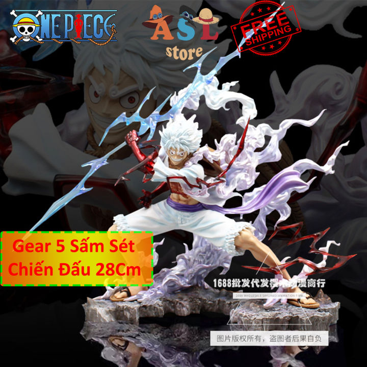 Mô Hình Luffy gear 5 thức tỉnh Nika cầm sét chiến đấu Hàng cao cấp ...