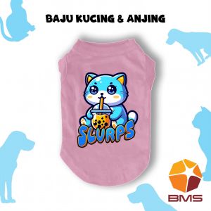Wawoye Baju Kucing Pakaian Hewan Bahan Adem Murah Bisa Untuk Hewan Anjing Monyet Kelinci Tupai - Motif Slurps