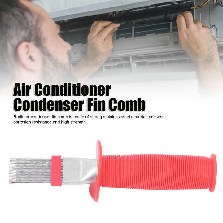 Air Conditioner Condenser Fin Cleaner Comb Stainless Steel and ABS Easily Clean Enlarged