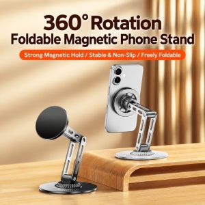 MADEWITH Portable ic Desktop Phone Stand Rotatable Adjustable Desk Phone Mount High Quality Metal Foldable Phone Holder