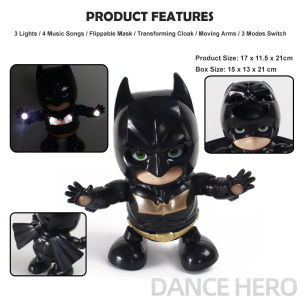 Dance Hero toy for kids Dancing Robot with light and music Spider Man Batman. Marvel DC Figures.HEYBABE