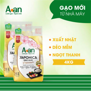 Combo 2 túi Gạo Japonica Premium Aan túi 2kg - Mới - Chính hãng Gạo sạch Aan