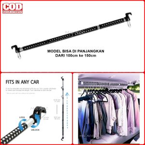 Car Hanger Bar Gantungan Baju Di Mobil Belakang Model Bisa Di Panjangkan Dari 100cm Ke 150cm AA