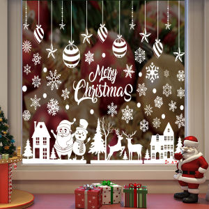 DECAL NOEL – Hít Tĩnh Điện Dán Kính Ông Già Noel Người Tuyết Merrychrismast 07 In Sắc Nét