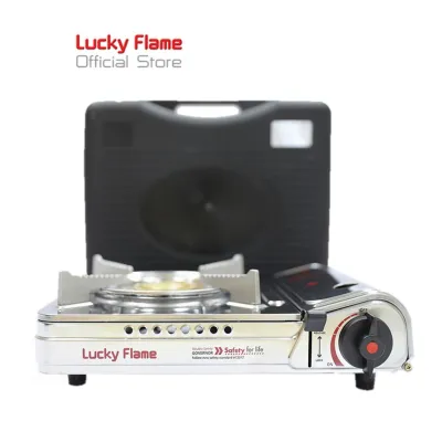 Lucky Flame เตาเเก๊สกระป๋อง เตาแก๊สปิคนิค เตาแก๊สพกพา เตาแก๊สแคมป์ปิ้ง ระบบเซฟตี้ตัดแก๊ส 2 ชั้น รุ่น LF-90SD