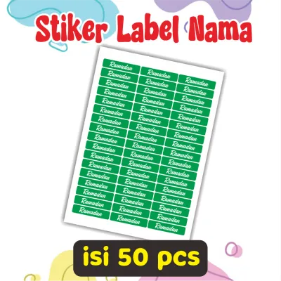Stiker Label Nama Stiker Label perlengkapan sekolah Isi 50 pcs