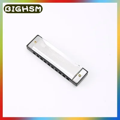 BIGHSM ฮาร์โมนิก้าโลหะ10รูพร้อมโทนสีใสและเคสแบบพกพาเหมาะสำหรับผู้เริ่มหัดฟังเพลงที่บ้านทุกวันฝึกซ้อมกลางแจ้ง
