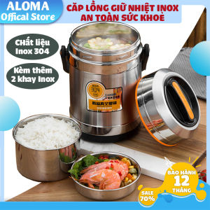 Cặp lồng giữ nhiệt 2 lít 3 ngăn 4 lớp cao cấp bằng Inox 304 chuẩn - Hộp cơm giữ nhiệt đựng cơm cháo mua đồ ăn - Bình giữ nhiệt siêu bền chắc chắn mang cơm đi làm chăm sóc người ốm