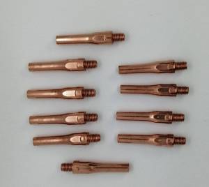 Contact Tip pana 0.8 mm. x 45 mm ECU. หัวเชื่อม Co2/MIG/MAG พานา 10 ตัว ใช้กับ สายเชื่อมไฟฟ้า และ ตู้เชื่อมไฟฟ้า ระบบ ซีโอทู.