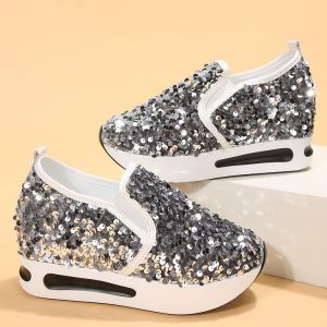 WomenS Fashionable Flat Height-Increasing Mesh Breathable Casual Shoes With Platform Support