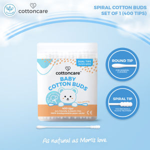 Cottoncare™ Biodegradable Spiral Baby Cotton Buds Newborn Infant Natural Central