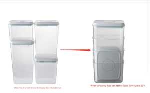 (Wonder Lasting) ANKOU AirTight Food Container - 4 in 1 Stackable Rectangle Set