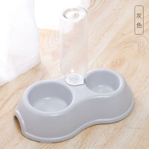 Pets Feeder 2in1 Double Cat Dog Round Bowls for Pet Food Water Feeder 500ml