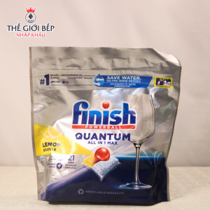 Viên rửa chén Finish Quantum All in One – Sạch sâu – Khử mùi – Hòa tan nhanh – Dùng cho máy - Hàng Chính Hãng - BNK