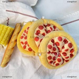 [COD] xiangshun Creative Pizza Plush Toy Keychain Cartoon Ham Pizza Soft Stuffed Doll Pendant Car Key Ring Backpack Bag Decor Kid Gift