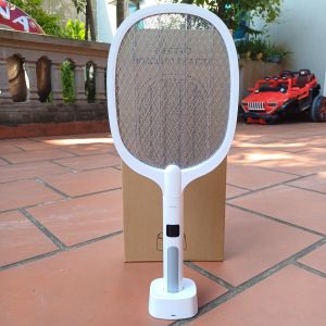 Vợt muỗi 2 trong 1 WD 991 siêu mạnh 1200mAh màn hình LED hiển thị dung lượng pin