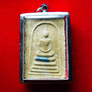 หลวงพ่อพรหม พระสมเด็จ หลังเหรียญ หลวงพ่อพรหม วัดช่องแค พร้อมกรอบ