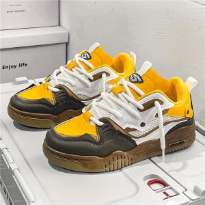 kuimi123 Mens Chunky Skate Shoes With Good Traction Breathable Lace-up Sneakers