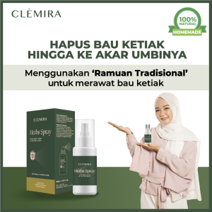 Clemira Herbs Spray Natural Deodorant Body Spray Deodorant Women Deodorant Men Deodorant Spray Ketiak Wangi Deodorant Body Spray Ketiak Ubat Ketiak