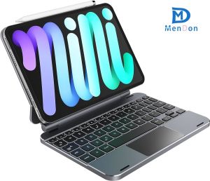 MD iPad Mini 6th 7th Keyboard case for 2021 20248.3-inch 6th 7thGeneration mini6 mini7 Touchpad Wireless Backlit Keyboard Magnetic Floating Cantilever Stand Slim Protective Cover Folio，Aluminum Alloy Material(Gray)