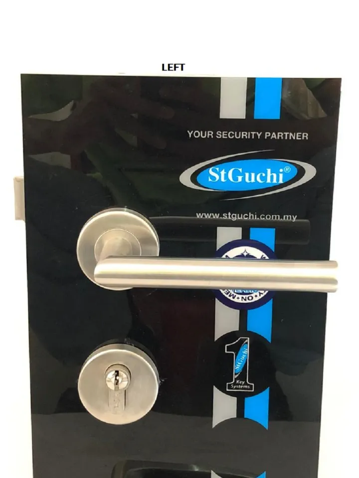 Stainless Steel Door Lock W/ Key For Wooden Door Bedroom Home Security  System SS
