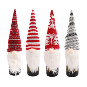 Christmas Bottle Hat Decoration User Fabric Santa Design For Festival Parties Family Activities And Tabletop Display