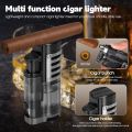 Humidor, Portable Travel, Double Humidor with Separate Storage for Accessories, Travel Case with(No Butane), Holds 5 Cigars (Black). 