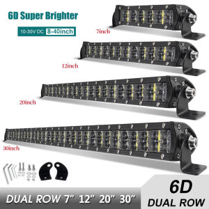 8 14 22 32 Inch 6D 36-120W 180W LED Kerja Lampu Combo LED Bar Lampu untuk Mengemudi Offroad Perahu 4WD 4X4 Truk SUV ATV