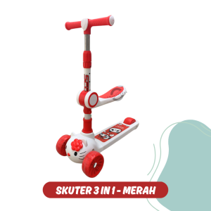 Mainan Anak Skuter Otoped Duduk 3 Roda 2in1 Ada Musik Lagu Lampu / Skuter Anak Umur 3 ke atas