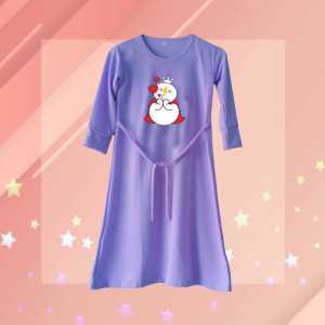 Gamis anak perempuan usia 2-9 tahun Mixue Kiss Me bahan Babyterry panjang