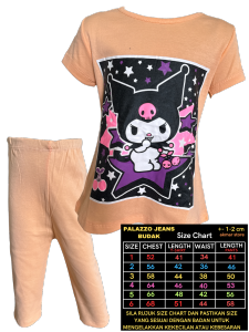 PALAZZO JEANS SETS BUDAK PEREMPUAN GIRLS JEANS PALAZZO SELUAR PALAZZO SIZE 1-6 T-SHIRT BUDAK JEANS BUDAK PEREMPUAN