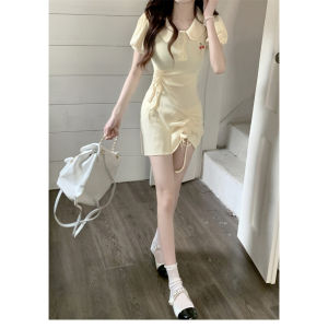 Dress Wanita Gaun Cute DS-2010 Murid Korea Student Motif Lucu Cherry Katun Premium Pendek Pink
