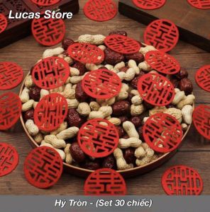 Chữ Hỷ Mini Trang Trí Tiệc Cưới Trang Trí Mâm Ngũ Quả Lễ Vật Ăn Hỏi - Chất Liệu Vải Nỉ Mẫu Mã Đa Đạng ( Set 30 Chiếc)