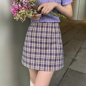 พร้อมส่ง🎉ฤดูใบไม้ผลิและฤดูร้อนใหม่อินเทรนด์สไตล์เกาหลีเอวสูงสลิมกระโปรงทรงเอกระโปรงสั้นลายสก๊อตกระโปรงลายสก๊อตหญิงกระโปรงทรงเอกระโปรงสะโพกนักเรียน
