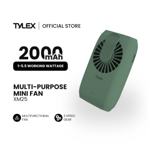 TYLEX XM78 Portable Waist and Neck Clip Fan 4000mAh Large Battery 5 Wind Speed LED Display Mini Fan