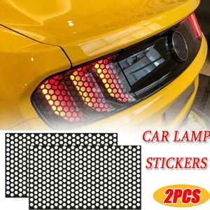 Honingraat Auto Sticker Cut-Out Hollow Auto Lamp Film Grid Side Shield Koplamp Achterlicht Film Decals Auto Wrap Sticker 48*30Cm