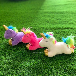 Foufit Cute Squeaky Mini White Purple Pink Unicorn Plush Pet Dog Puppy Cat Soft Toy with Squeaker Sound