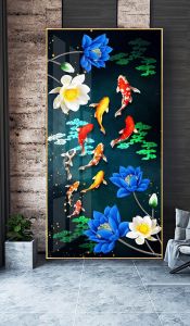 Tranh treo tường phòng khách phòng ngủ phong cách minimal tặng kèm đinh treo tranh canvas treo tường. Tranh treo tường con gấu